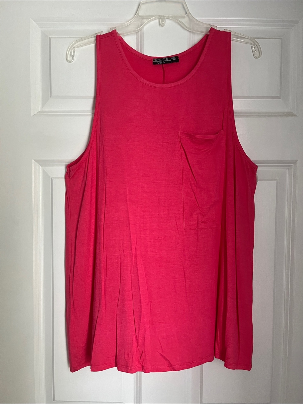 Sleeveless Pocket Tank in Vibrant Pink